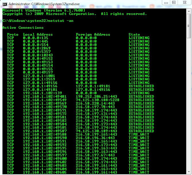 Find out all the IP addresses you are communicating with.