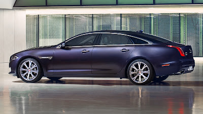 Jaguar XJ premium luxury sedan purple color hd image 