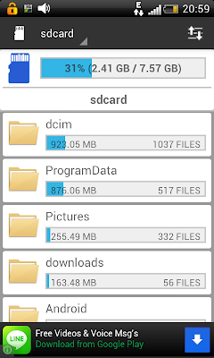 Astro File Manager: SD Card Usage