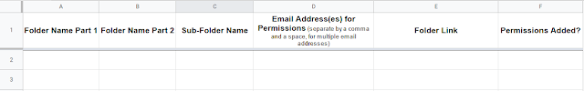 Use data within a Google Sheet to bulk create Folders and add permissions