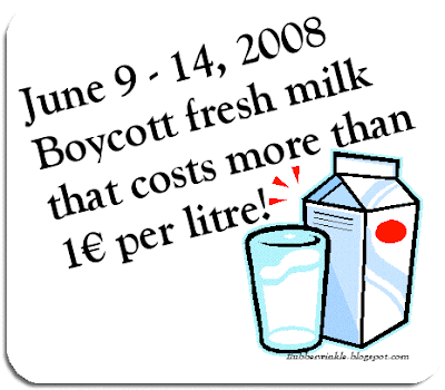 boycott fresh milk in Greece, June 9-14 2008