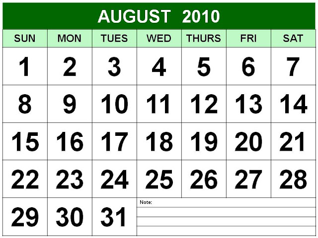 august calendar 2010. Calendar+2010+august