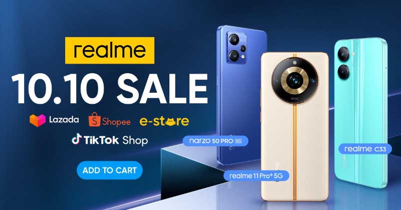 realme's 10.10 Sale is still ongoing on Lazada, Shopee, TikTok Shop, and E-store!