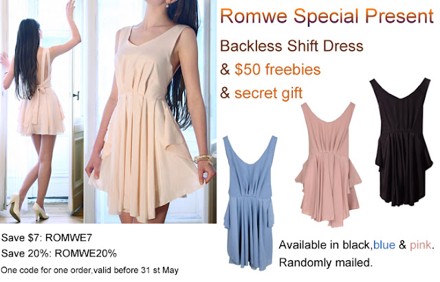 Romwe Special Giveaway: cute dress + $50 + secret gift