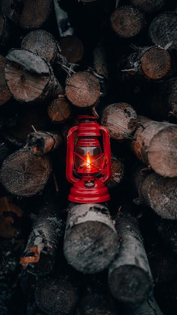 Wood, Lantern, Red, Flame