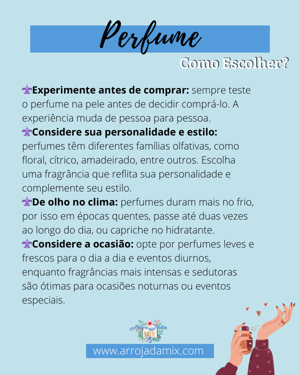 Dicas Para Escolher e Aplicar Seu Perfume