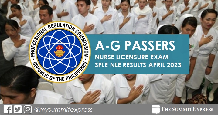 A-G PASSERS: April 2023 SPLE NLE nursing board exam result