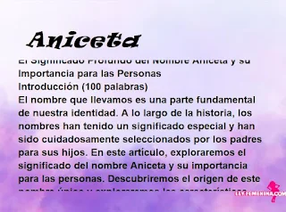 significado del nombre Aniceta