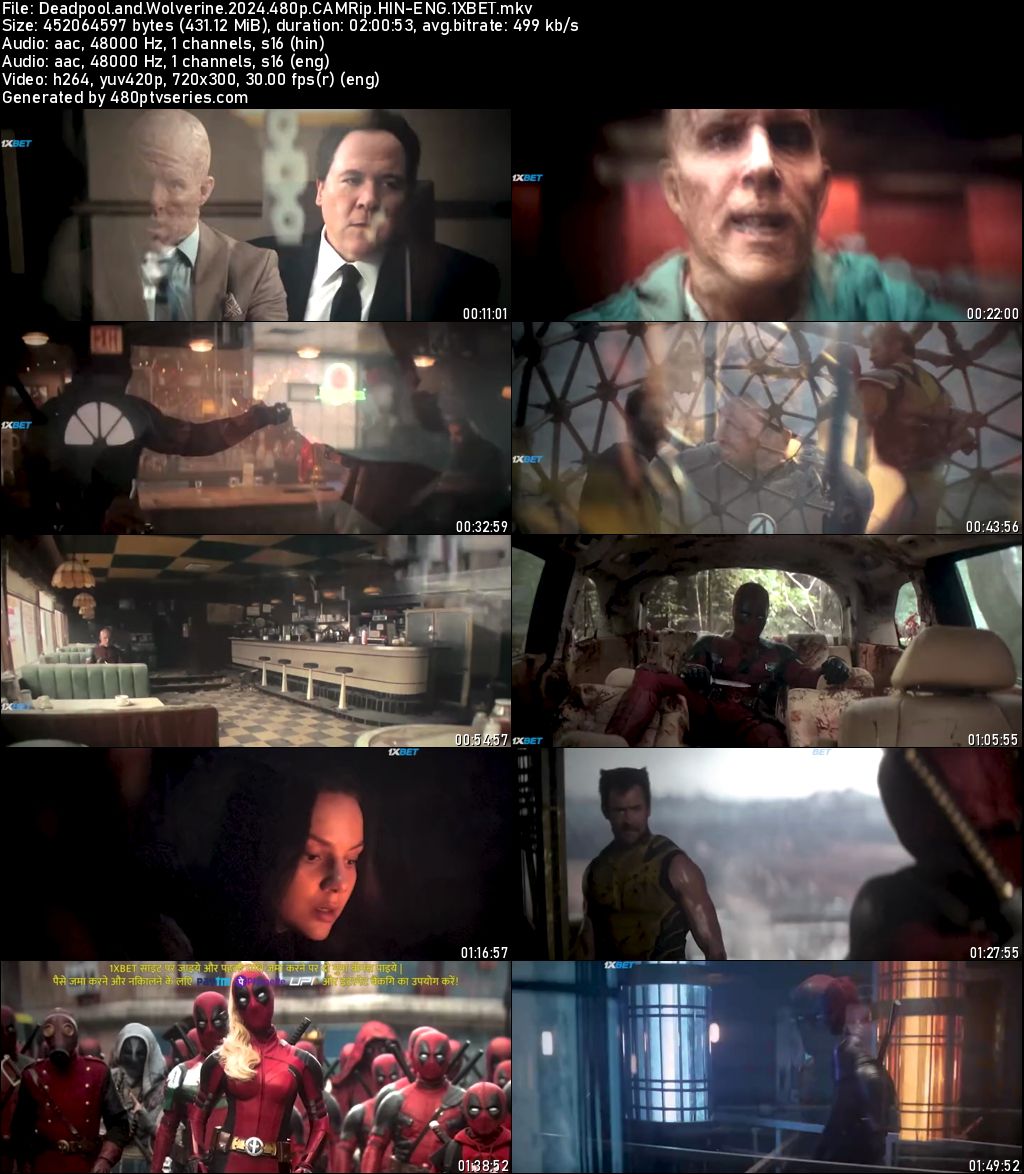 Watch Online Free Deadpool & Wolverine (2024) Full Hindi Dubbed Movie Download 480p 720p 1080p CAMRip