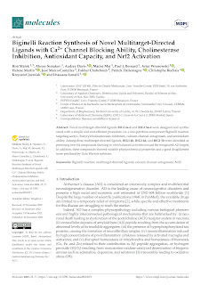 Biginelli Reaction Synthesis of Novel Multitarget-Directed Ligands with Ca2+ Channel Blocking Ability, Cholinesterase Inhibition, Antioxidant Capacity, and Nrf2 Activation