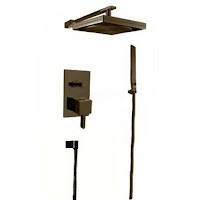  Square Oil Rubbed Bronze Rain Shower Head And Handheld Shower Faucet