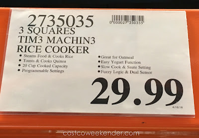 Deal for the 3 Squares Tim3 Machin3 Rice Cooker at Costco