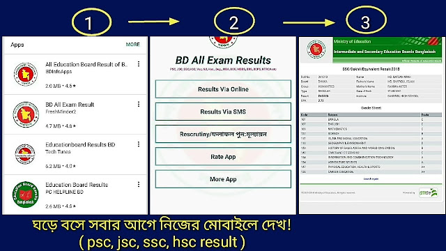 পরীক্ষার রেজাল্ট দেখার নিয়ম। JSC, SSC, HSC Result 2019 with marksheet published. (All Board)