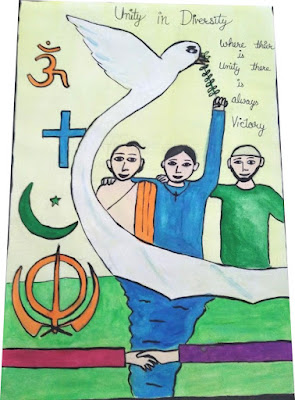 Draw poster on unity in diversity