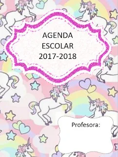 Agenda escolar versión unicornios 2017-2018 para imprimir