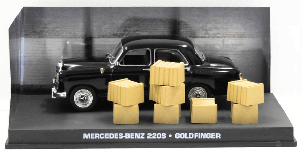 bond in motion 1:43 eaglemoss, mercedes-benz 220S 1:43 goldfinger
