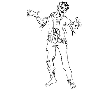 #10 Zombie Coloring Page