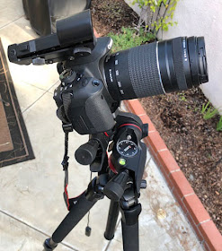 Use three-axis camera tripod head to point to target sky position (Source: Palmia Observatory)