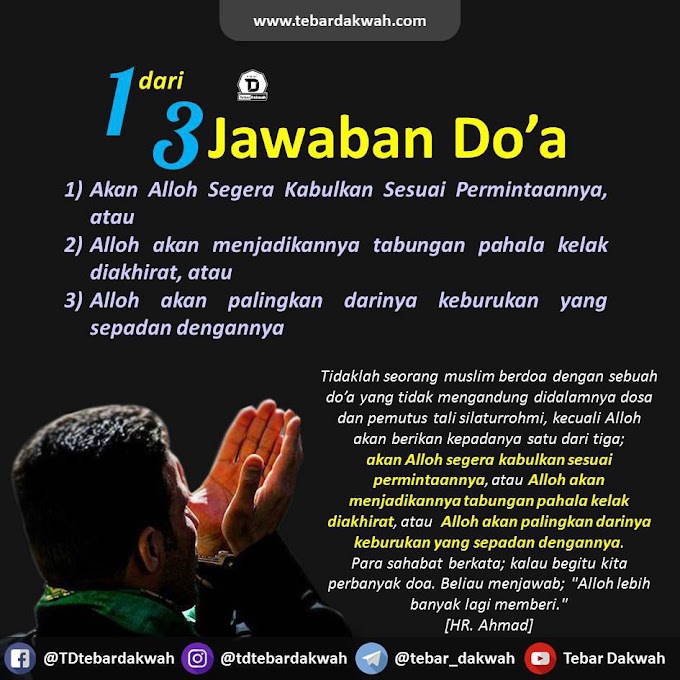 SATU DARI TIGA JAWABAN DO'A