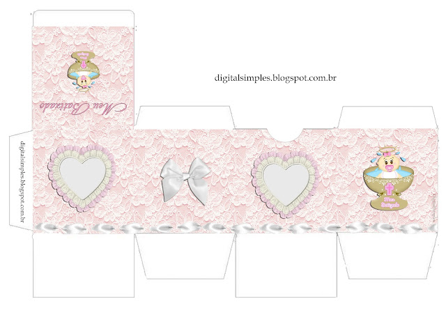 Girl Baptism Free Printable Cube Box. 