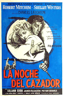 LA NOCHE DEL CAZADOR. Argentina. Cartel. Imprenta: Establecimiento Gráfico Oeste, Ramos Mejía. LA NOCHE DEL CAZADOR. The Night of the Hunter. 1955. Estados Unidos. Dirección: Charles Laughton. Reparto: Robert Mitchum, Billy Chapin, Sally Ann Bruce, Shelley Winters, Lillian Gish, Peter Graves, Evelyn Varden, James Gleason, Don Beddoe, Gloria Castillo.