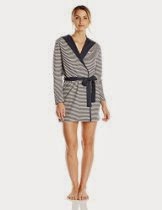 <br />Jane & Bleecker Women's Striped Knit Hooded Robe