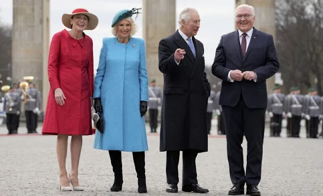 The King and Queen were welcomed by German President Frank-Walter Steinmeier and his wife Elke Büdenbender