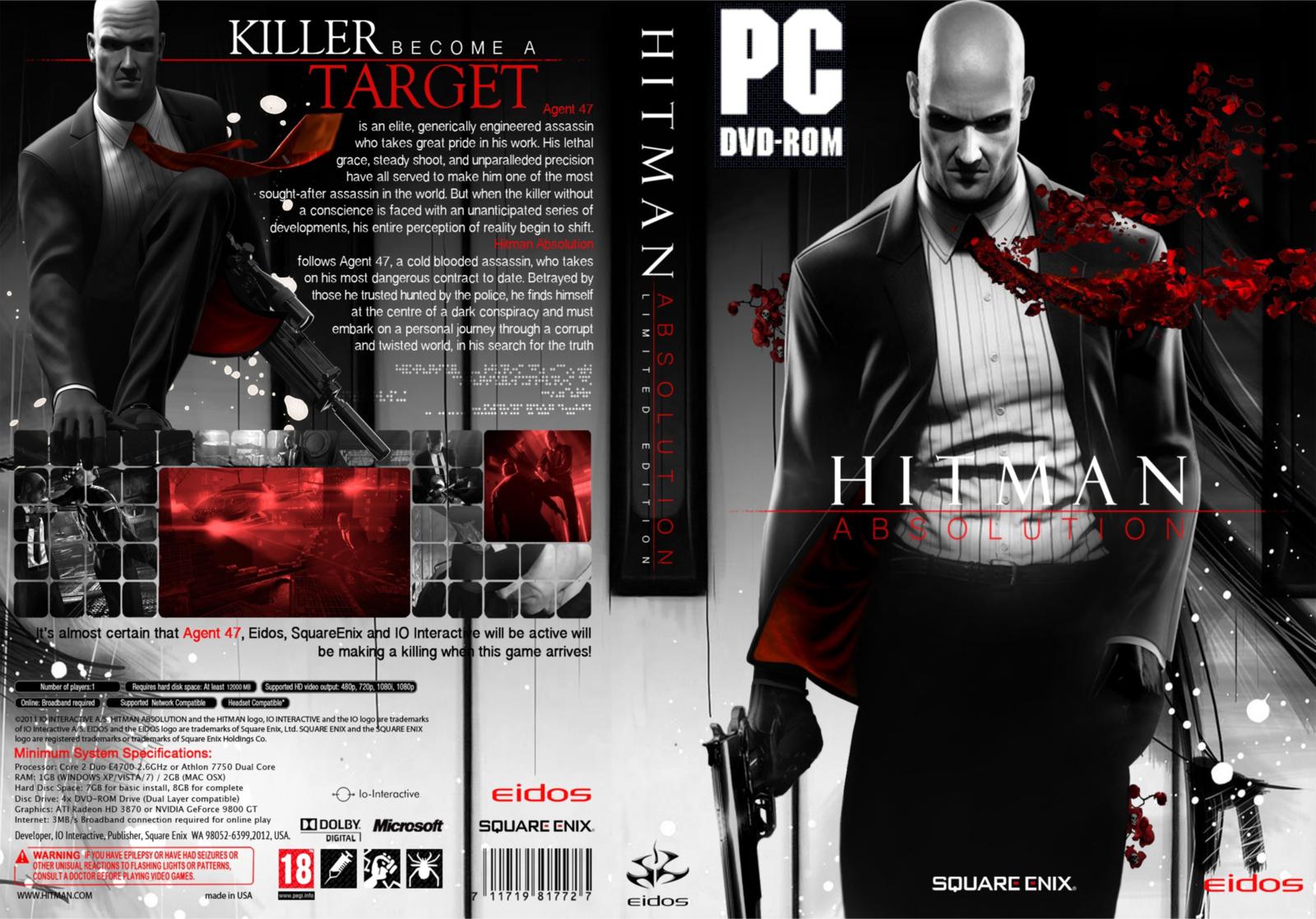 RUMAH GAMES PC PURBALINGGA: HITMAN ABSOLUTION ( 4 DVD )