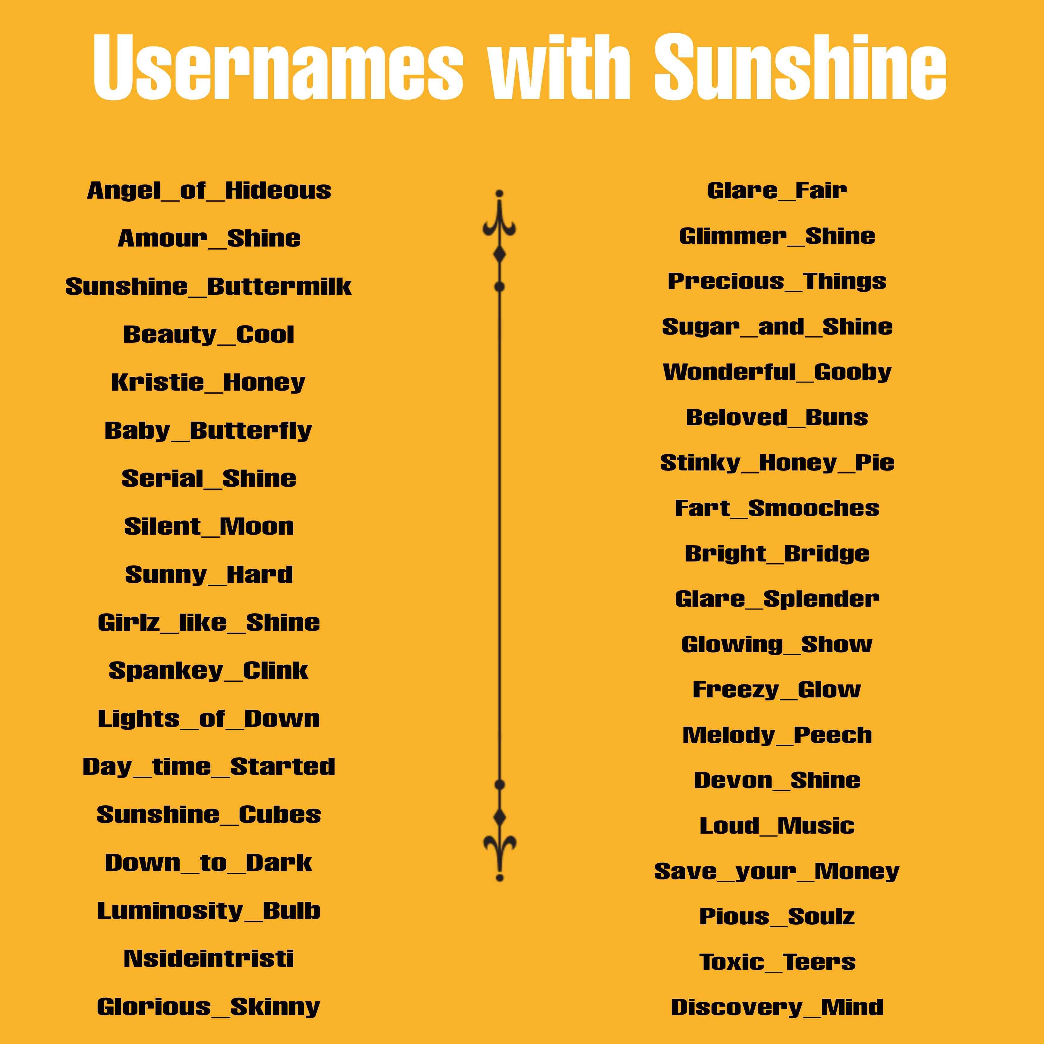 Usernames with Sunshine