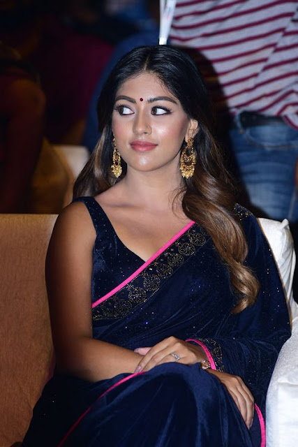 Anu Emmanuel looking hot in black sleeveless blouse