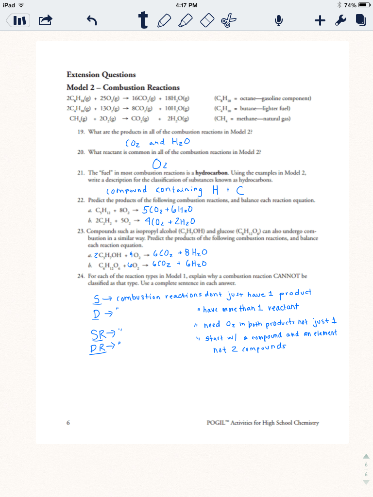 Worksheet Types Of Chemical Reactions Pogil Answers + My ...