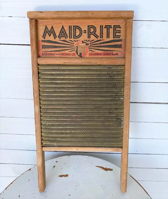 Photo of a Maid Rite vintage washboard.