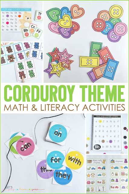 Corduroy Themed Math and Literacy Activities