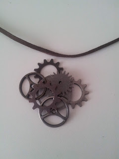 A close up of an early attempt at making the necklace. 