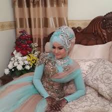 gaun pengantin muslimah simple tapi elegan
