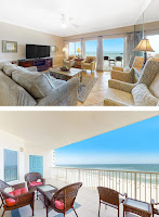 interior and exterior view of beach condo to rent in Orange Beach AL