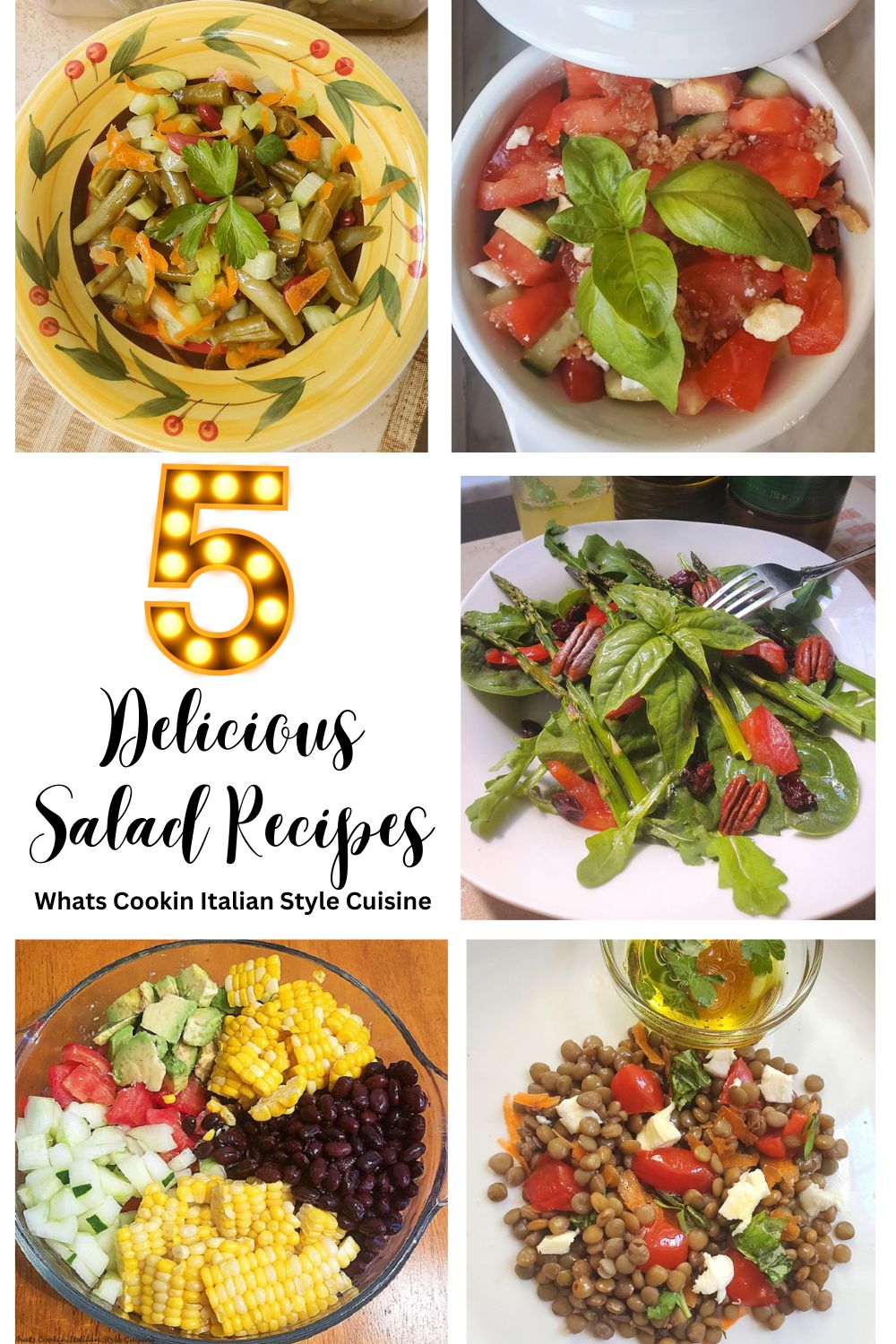 pin for later 5 recipes for salads