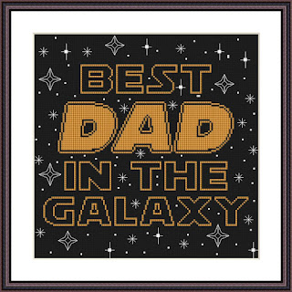 Best DAD of the galaxy funny cross stitch - Tango Stitch