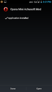 Opera Mini Achusoft Mod for Android Installed 