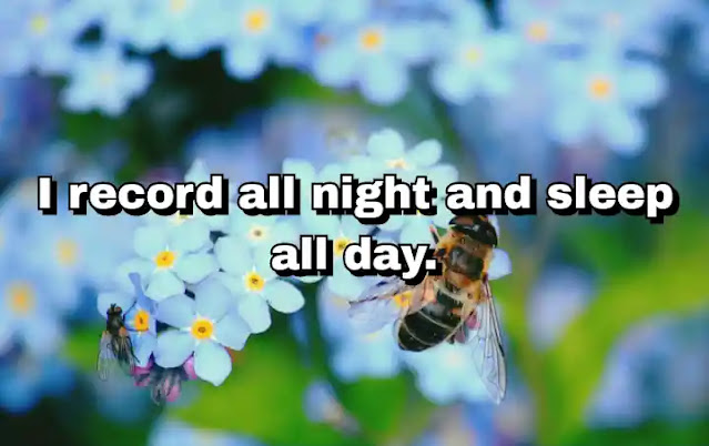 "I record all night and sleep all day." ~ Damian Marley