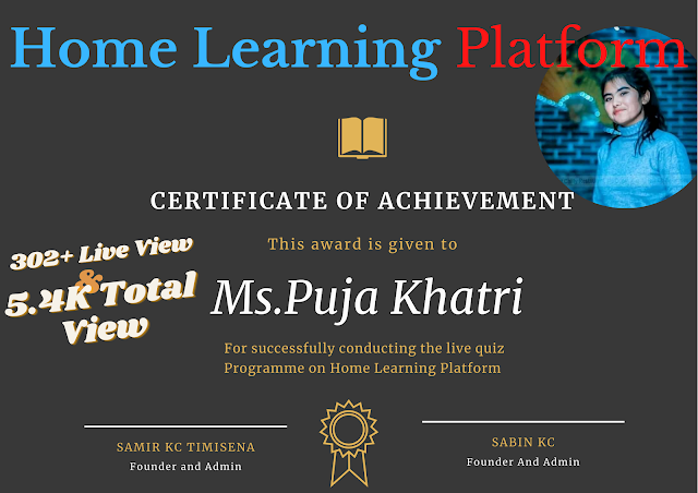  Record Breaking Performance || Lot of Congratulation for Ms.Puja Khatri From Home Learning Platform