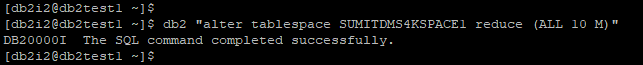 Decrease size of DMS Tablespaces