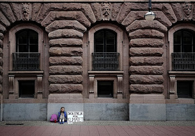 Greta Thunberg's first school strike for Climate, outside the Swedish Parliament, August 20, 2018