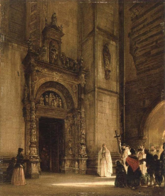 Rudolph von Alt - Portal lateral de la Catedral de Como - 1850