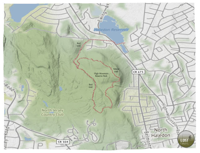 Mapa del recorrido en High Mountain Reserve Park, NJ