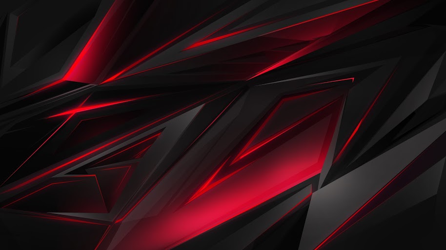 Black Red Abstract Polygon 3d 4k Wallpaper 45