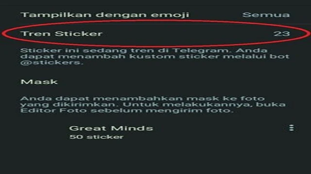 Cara Mendapatkan Stiker Di Telegram