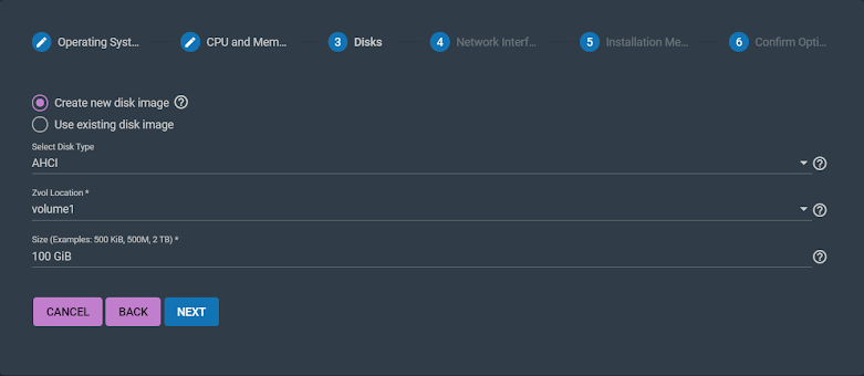 FreeNas Virtual Machine Step 3