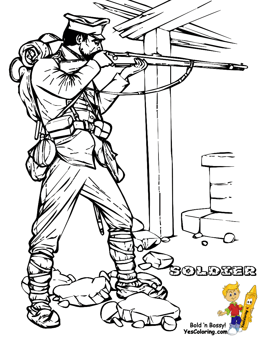 Historic Army Coloring Page Military