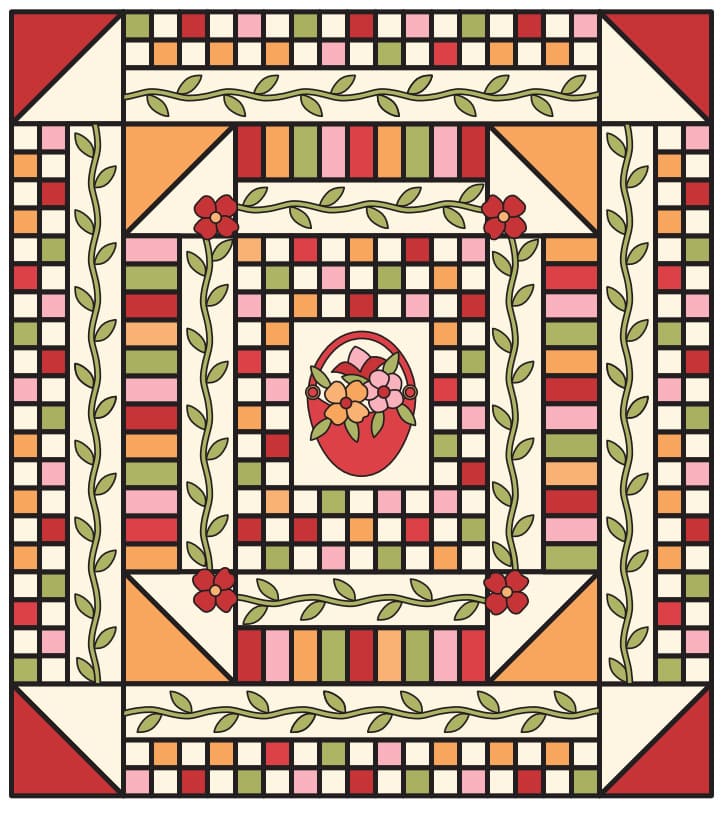 Medallion quilts have a Large center block. Quilt Glossary